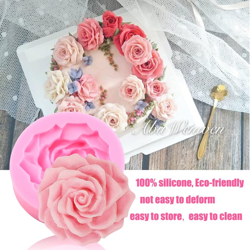 Zixiang Bloom 3D Rose Flower Silicone Mold Peony Flower Fondant Molds For Cake Decorating Soap Candle Making Candy Chocolate Polymer Clay Gum Paste Set Of 3 - Image 5
